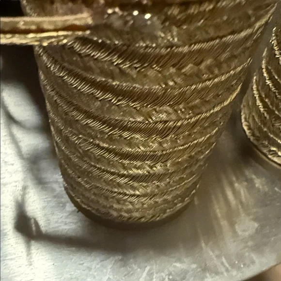 Pre-Owned Donald J. Pliner Gold Strappy Block Heels - Picture 9 of 16